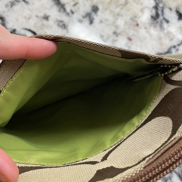 Coach Light Tan & Green Purse - Picture 6 of 9